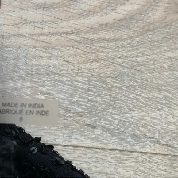 Alice + Olivia Lacey Embellished Bracelet-Sleeve Crop Top Black Size 8 - Picture 11 of 16